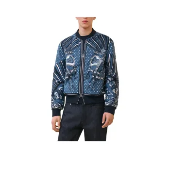 HERMES Jackets Coats Men's Blue Turquoise Gold