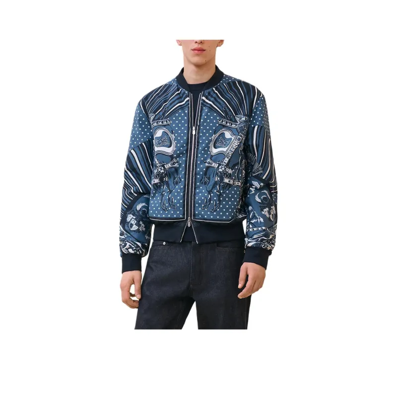 HERMES Jackets Coats Men's Blue Turquoise Gold-0