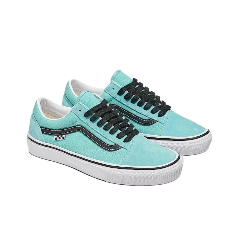 Vans Old Skool Anti Slip Wear Resistant Low Top Skateboard Shoes Women's Blue Black-1
