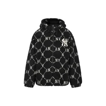 MLB Old Flower Velvet Jackets Unisex Black