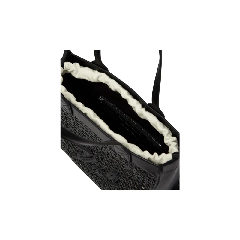 KARL LAGERFELD K/SKUARE Polyurethane Tote Bag, Shopping Bag, Handbag Medium Size Women's Black-2