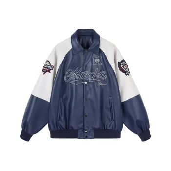 MATCHA STORY College Series Jackets Coats Unisex Blue