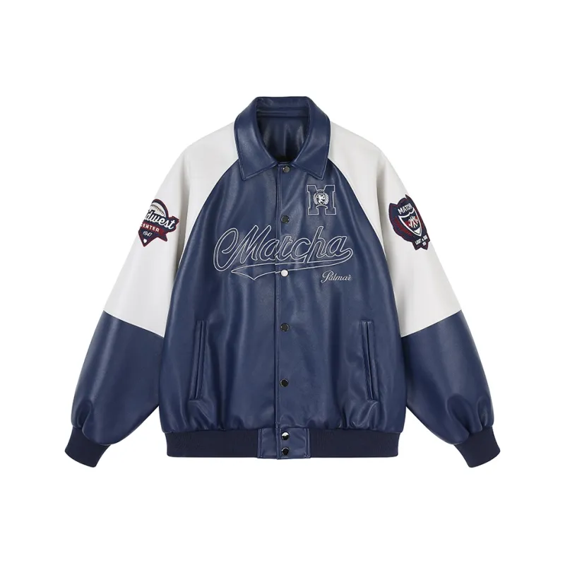 MATCHA STORY College Series Jackets Coats Unisex Blue-0