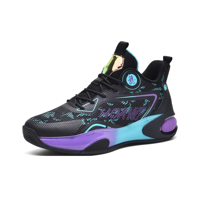 QIUTEXIONG Shock Absorbers Slip Resistant Breathable Mid Top Basketball Shoes Unisex-1