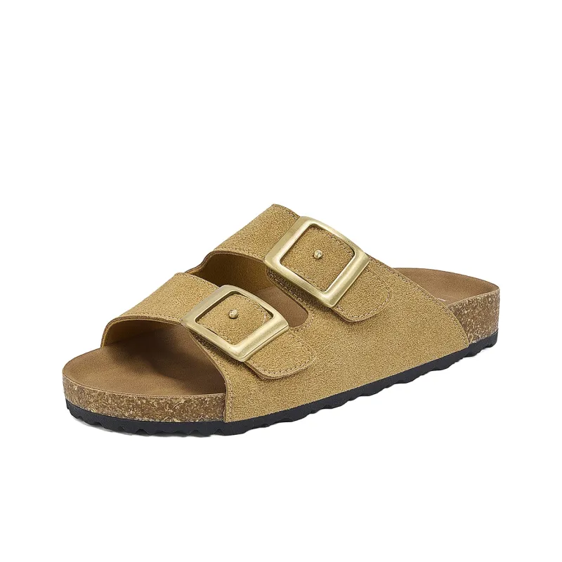 La Chapelle Slip Resistant Abrasion Resistant Slide Slippers Women's Brown-1