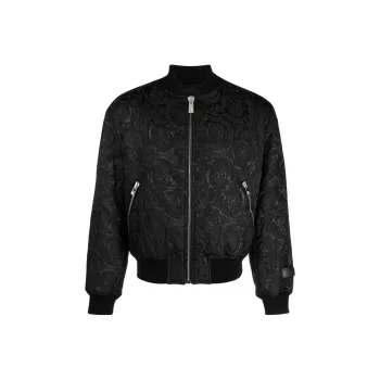 VERSACE Baroque Cloquet Zipped Bomber Jacket
