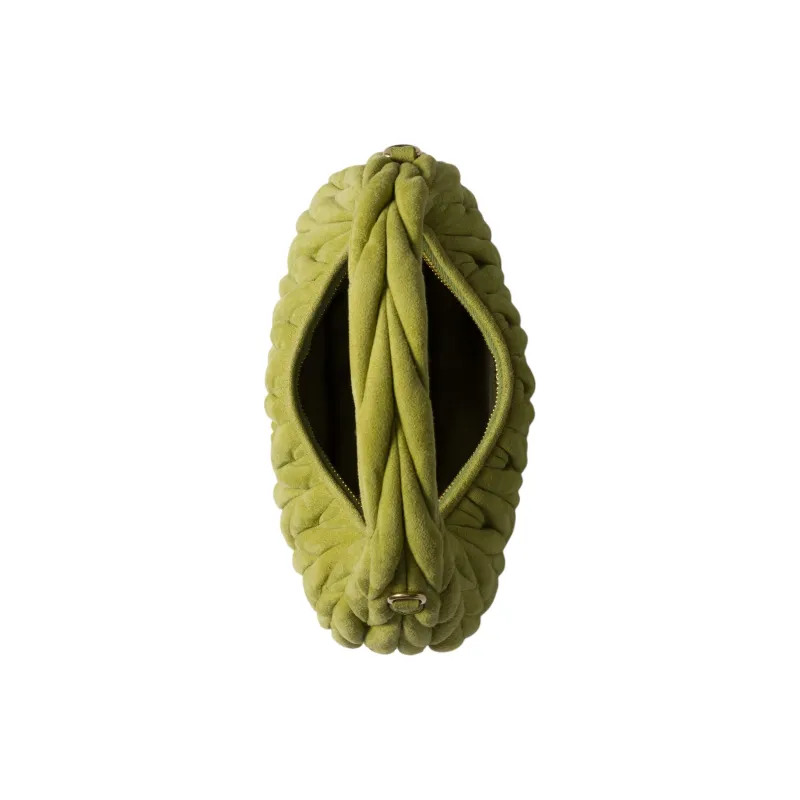 MIU MIU Wander Series Lambskin Hobo Bag Handbag Trumpets Women's Ivy Green-4