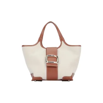 Roger Vivier Calfskin Handbag Mini Women's Light Beige