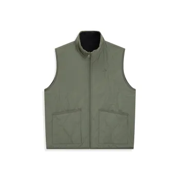 XTEP Stand Collar Without Hood Puffer Jacket Unisex Jet Black/Light Tea Green
