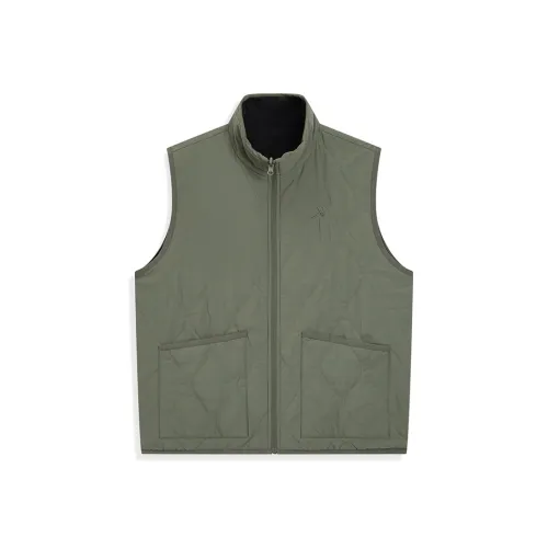 XTEP Stand Collar Without Hood Puffer Jacket Unisex Jet Black/Light Tea Green