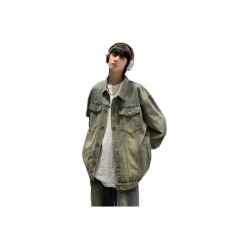 SWAMP AREA Denim Jacket Unisex Washed Yellow Mud