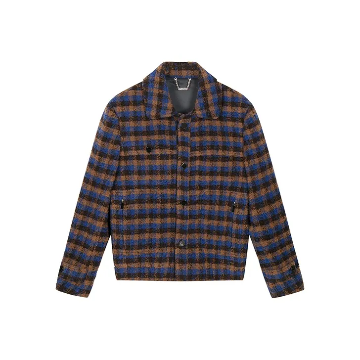 DAVID NAMAN Coats Men Blue Orange-0