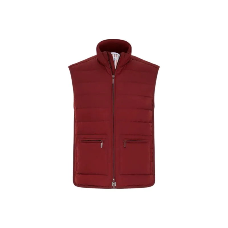 THOM BROWNE Funnel neck Down Gilet-0
