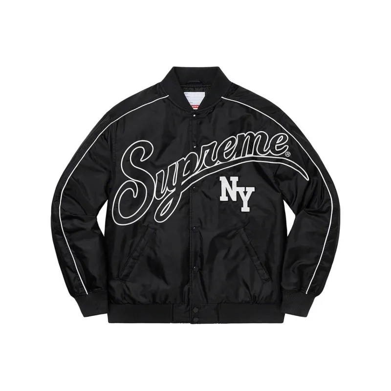 Supreme Contrast Script Varsity Jacket-0
