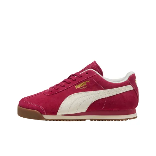 PUMA Roma Anti Slip Wear Resistant Low Top Casual Shoes Unisex Red