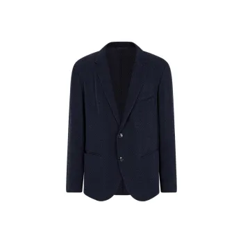 GIORGIO ARMANI Single breasted Jacket In Chevron Cupro And Viscose