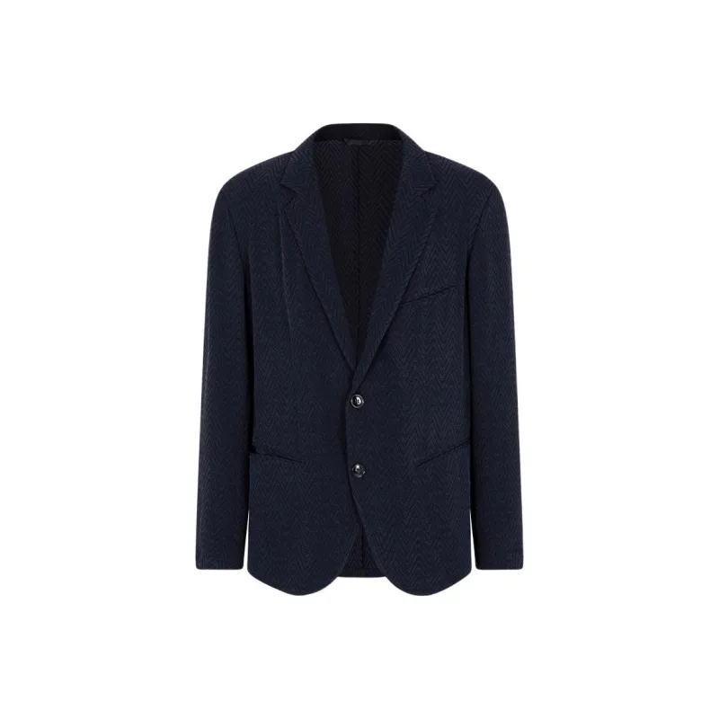 GIORGIO ARMANI Single breasted Jacket In Chevron Cupro And Viscose-0