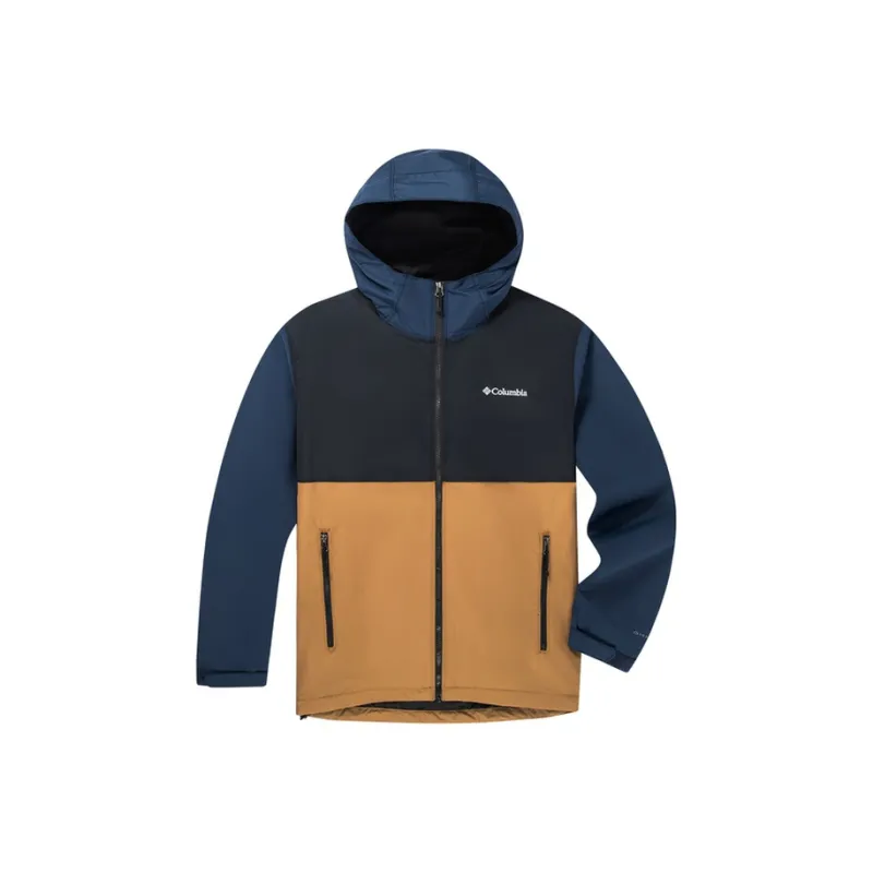 Columbia Water Resistant Windproof Breathable Wear Resistant Windbreaker Jacket Men's Navy Blue/Brown-0