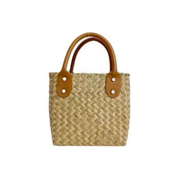RKM Straw Woven Handbag Women's Light/Dark Color