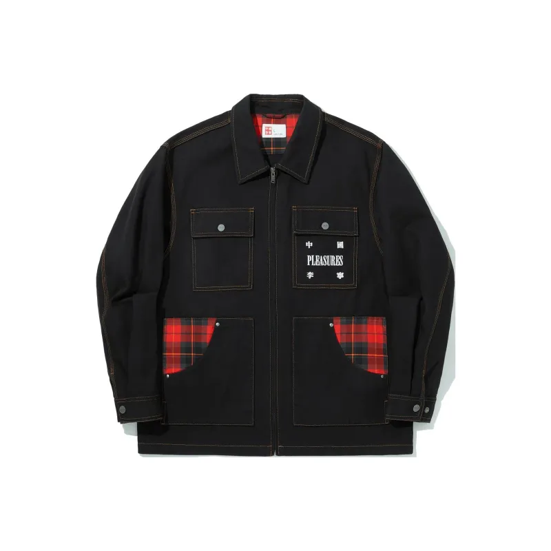LiNing x PLEASURES Denim Jacket Men Black-0
