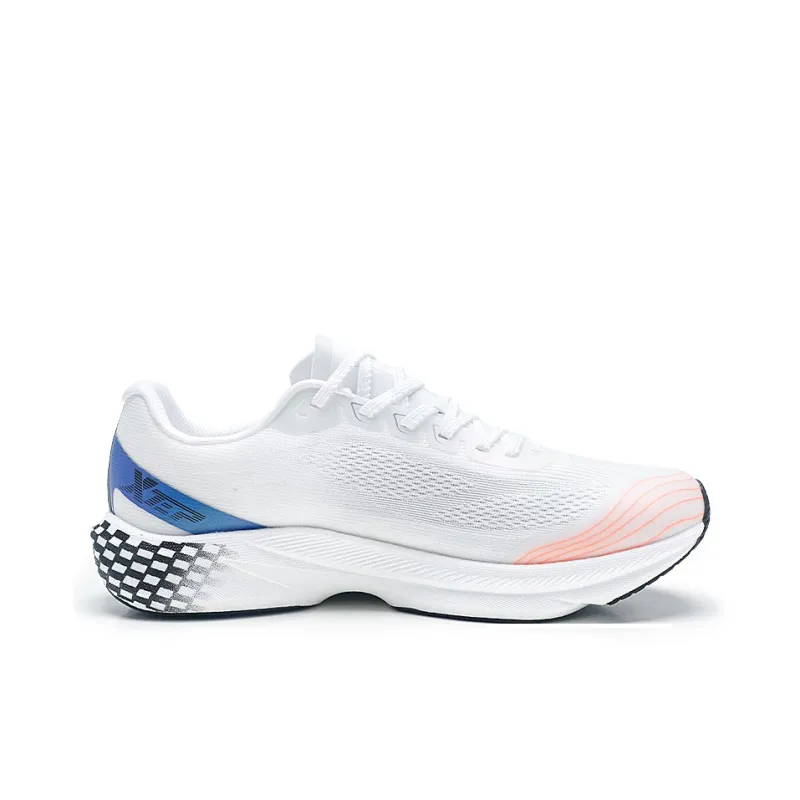 XTEP Low Top Training Running Shoes Men's Classic White Laser Red Lyon Blue-1