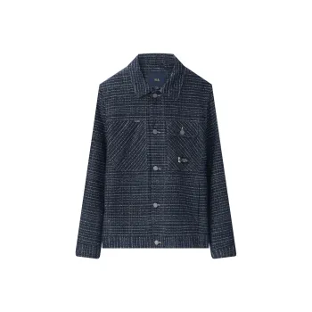 HLA Jackets Men Denim Blue Pattern S6