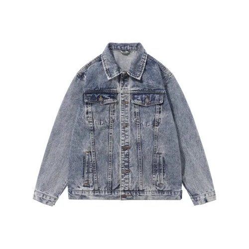 SANTASTIC Denim Jacket Unisex Snowflake Blue