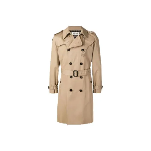 SAINT LAURENT Trench Coat Men's Sand