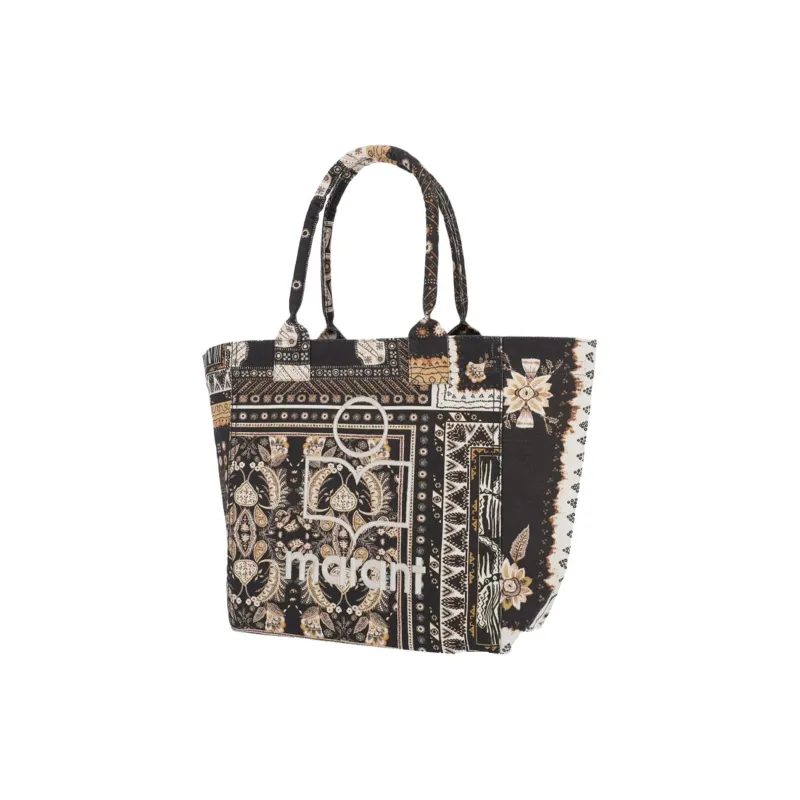 ISABEL MARANT Cotton Tote Bag, Shopping Bag, Handbag Trumpets Women's Brown & Black-1