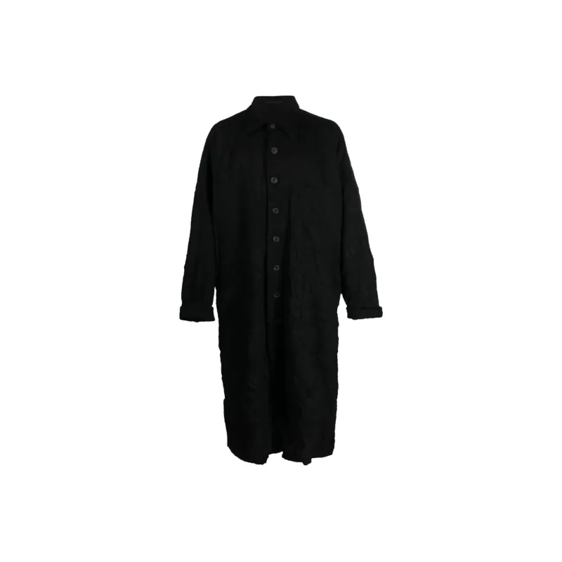 Yohji Yamamoto Pour Homme Wrinkled Single-Breasted Coat-0