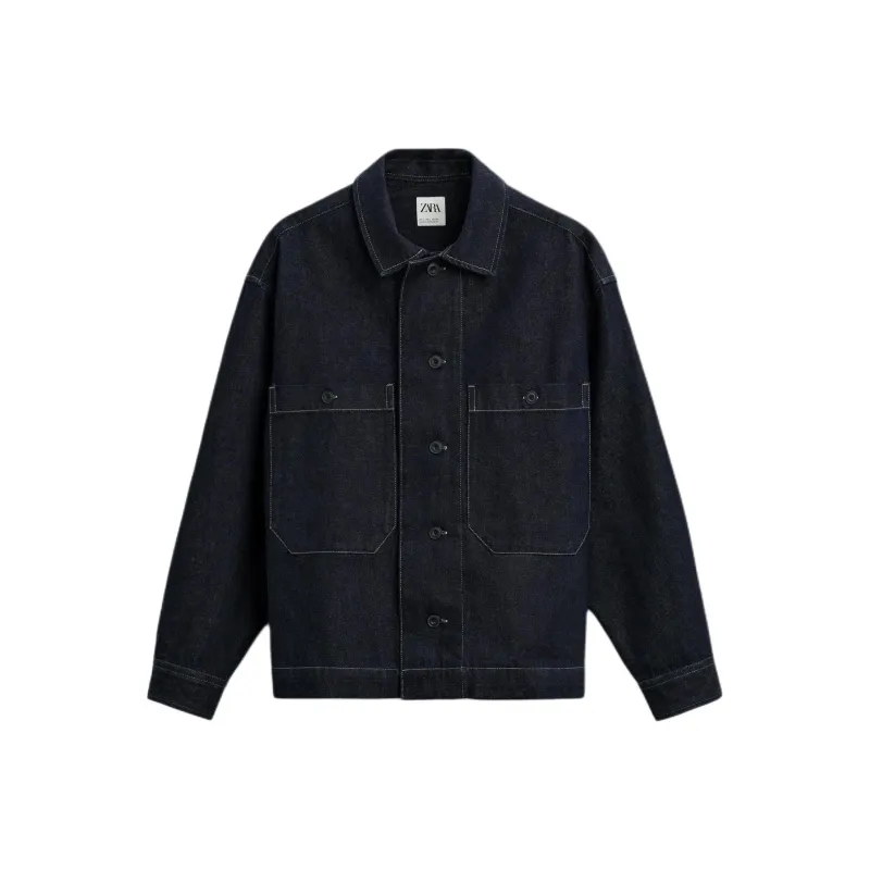 ZARA Denim Jacket Men's Sea Blue-0