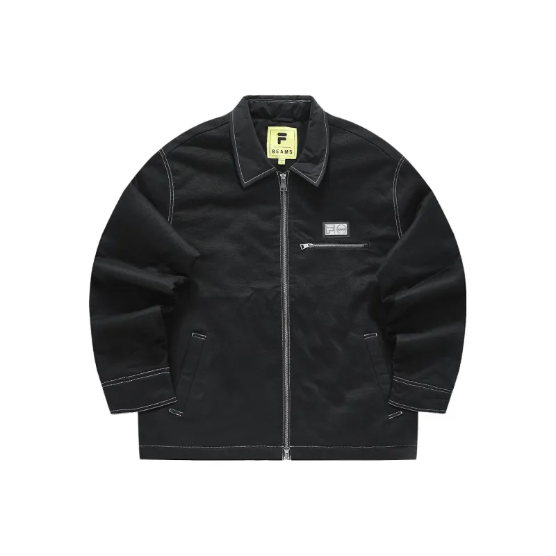 Beams X FILA FUSION Puffer Jackets Men Jet Black-0