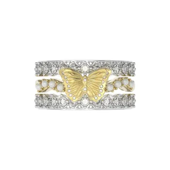 GOOGMO 18K Gold Plated Copper Rings Women's