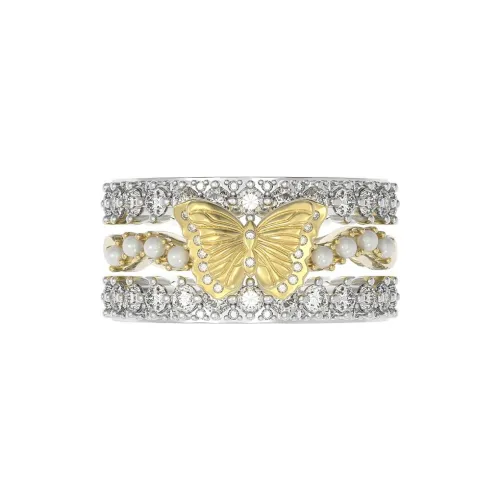 GOOGMO 18K Gold Plated Copper Rings Women's
