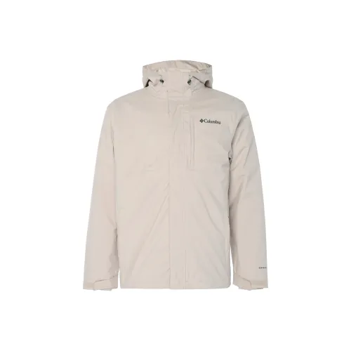 Columbia Omni Heat Waterproof Thermal Heat Reflective Windbreaker Jacket Men's Ecru