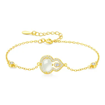 Lao Feng Xiang Hetian Jade Bracelets White Jade Women's