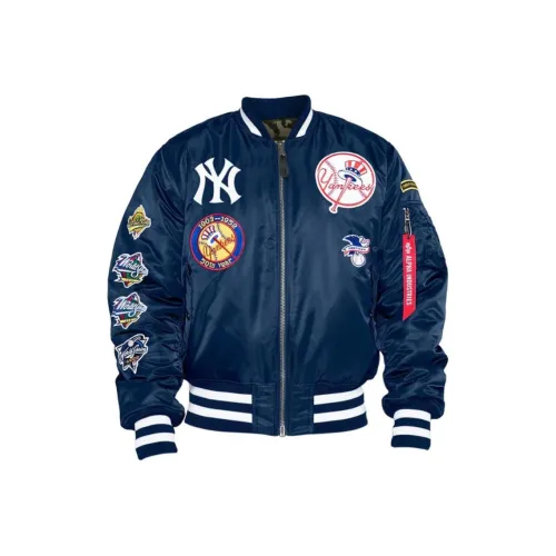 New Era x ALPHA MA 1 Baseball Jacket Unisex Navy Blue
