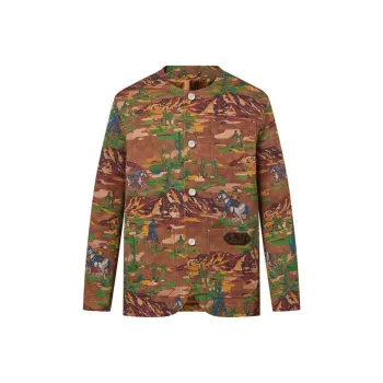 LOUIS VUITTON Collarless Cotton Workwear Jacket
