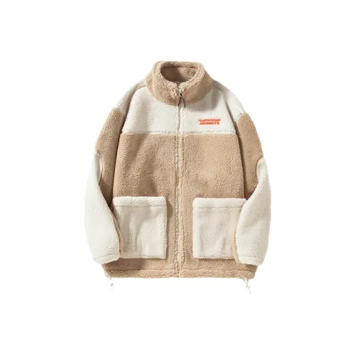 OUTDOOR PRODUCTS Velvet Jackets Unisex Milk Tea White/Almond Brown