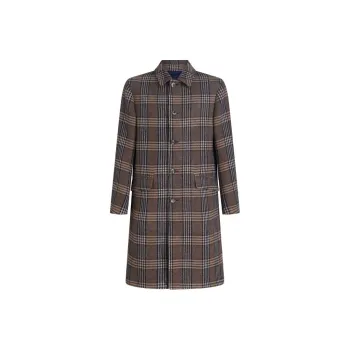 ETRO Single Breasted Plaid Check Coat