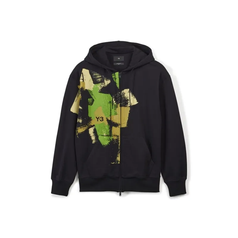 Y-3 Logo-print Zip-up Cotton Hoodie-0