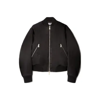 OFF WHITE Zip Up Long Sleeved Bomber Jacket