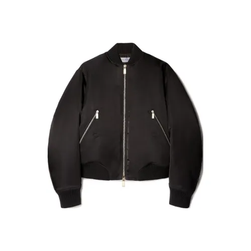 OFF WHITE Zip Up Long Sleeved Bomber Jacket