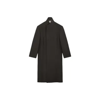Fear Of God SS24 Season 8 Collection Double Wool Stand Collar Overcoat Coat Unisex Black