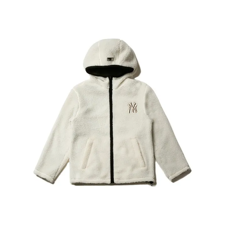 MLB New York Yankees Velvet Jackets Unisex Ivory White-0