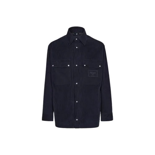 FENDI Collared Button Up Corduroy Blouson
