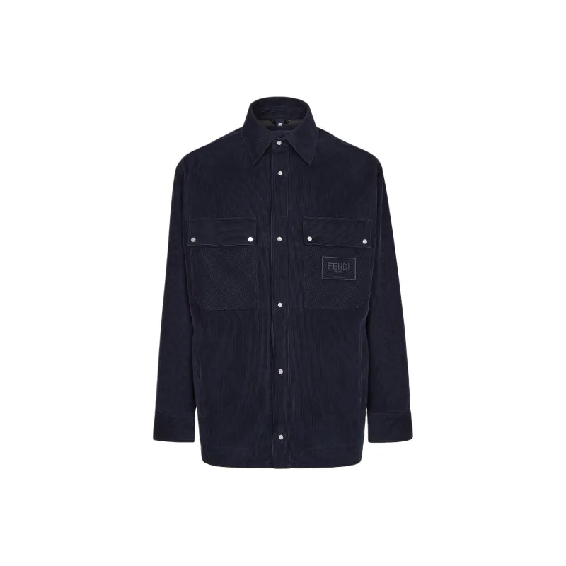 FENDI Collared Button Up Corduroy Blouson-0