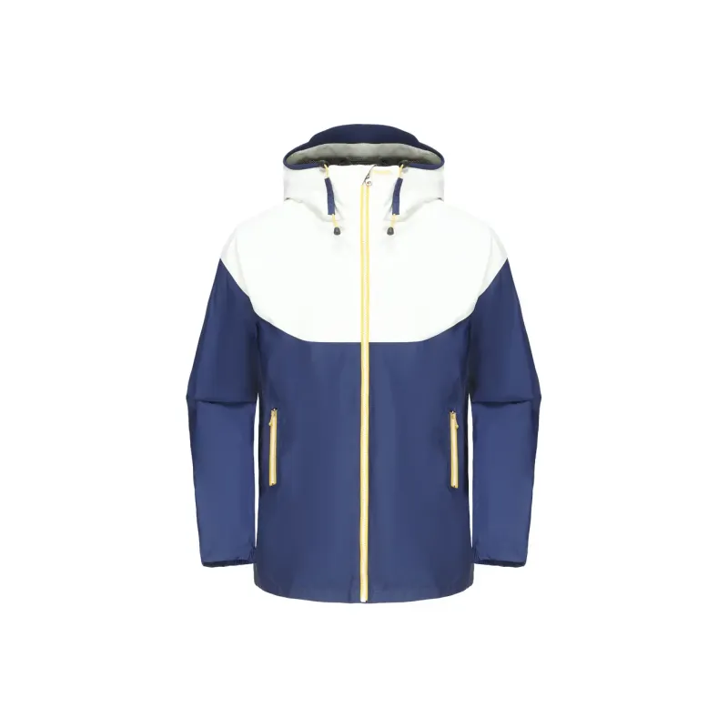 DECATHLON Hiking Water Resistant Windproof Breathable Wear Resistant Windbreaker Jacket Men's Navy Blue/Ecru-0