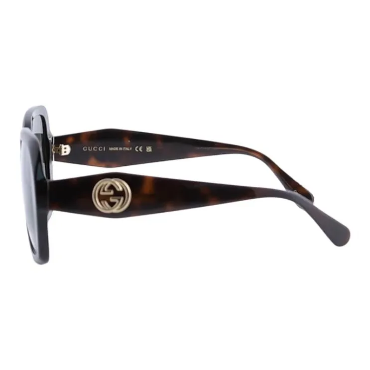 GUCCI Acetate Irregular Shape Sunglasses Women's Black-2
