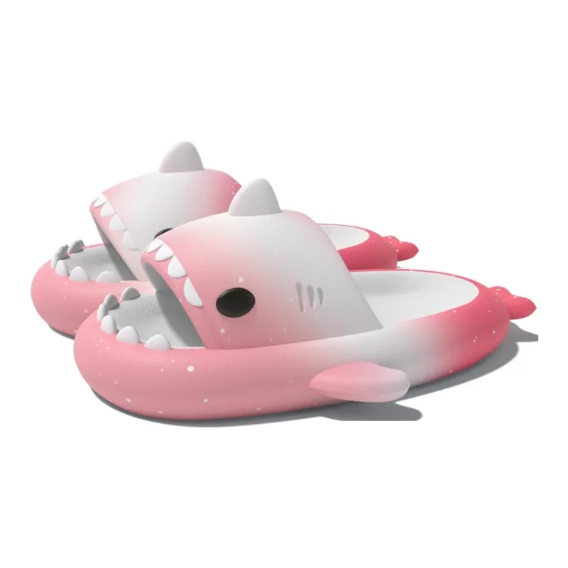 LATE TIME Gradient Shark Slippers For Women's Summer Outerwear, Platform Slip Resistant Indoor Home Slippers, Unisex-10